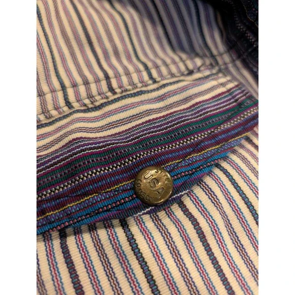 Vintage‎ Handmade Guatemalan Striped Shirt Jacket Mens 2XL Aztec Cowboy Western - Picture 5 of 9